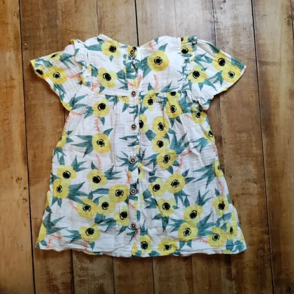 Jessica Simpson 2T dress sunflower cotton lightweight summer spring floral